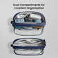 tomtoc Electronic Organizer Travel Case, Water Resistant Dual Compartment Tech Pouch Cable Organization Storage Bag for Charger, Cord, Phone, Hard Drive, Power Bank, Accessories Travel Essentials - Roamly