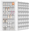 FENTEC 40 Large Pockets Over The Door Shoe Organizer, Mesh Hanging Shoe Organizer Shoe Rack for Closet Mesh Closet Shoe Holder, Over Door Organizer, Shoe Organizer for Wall, Grey, 1 Pack
