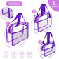 XEWEA Clear Travel Toiletry Bags, 3 Pack TSA Approved Transparent Makeup Bag for Men Women, Large Waterproof PVC Quart Organizer with Zipper for Toiletries Airline Essential,Toy Storage Pouch Purple - Roamly