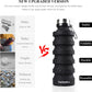 Nefeeko Collapsible Water Bottle, Reuseable BPA Free Silicone Foldable Water Bottles for Travel Gym Camping Hiking, Portable Leak Proof Sports Water Bottle with Carabiner