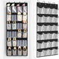 FENTEC 24 Pocket Over Door Shoe Organizer, Mesh Closet Shoe Holder, Black