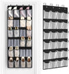 FENTEC 24 Pocket Over Door Shoe Organizer, Mesh Closet Shoe Holder, Black