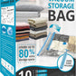 10 Pack Vacuum Storage Bags, Space Saver Bags (2 Jumbo/2 Large/3 Medium/3 Small) Compression Storage Bags for Comforters and Blankets, Vacuum Sealer Bags for Clothes Storage, Hand Pump Included