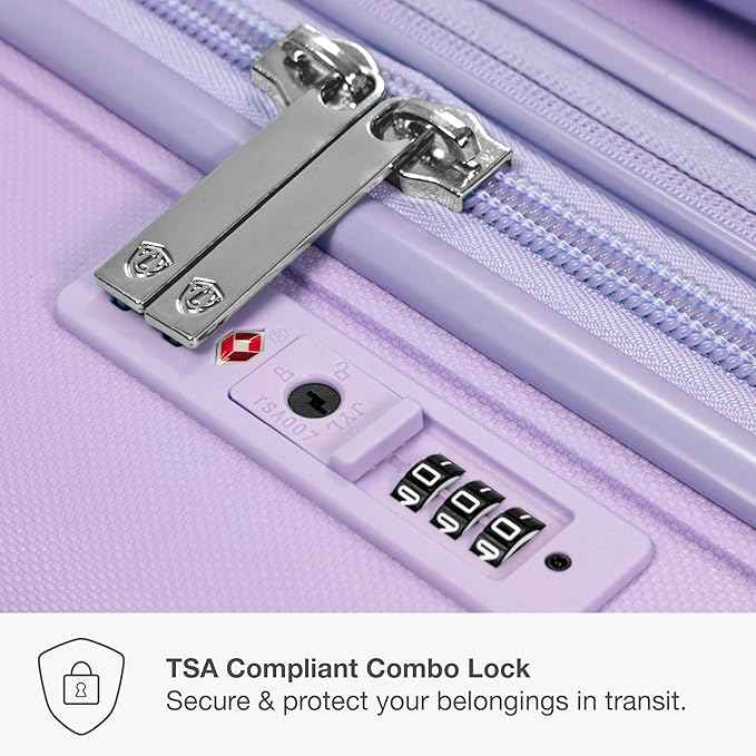 Traveler's Choice Pagosa Hardshell Expandable Luggage with Spinner Wheels, Lavender, 22-Inch Carry-on