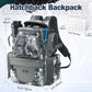 Piscifun Fishing Backpack with 2 Rod Holders & 4 Tackle Boxes, Large Tackle Storage Bag With Rain Cover for Fishing Gear