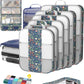 10 Set Compression Packing Cubes for Travel Essentials,Compressible Expandable Packing Cubes for Suitcase,OlarHike Luggage Organizer Bags,Handy Helper for Organizing Clothes(Dark Blue Floral) - Roamly