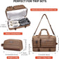 WITZMAN Duffle Bag for Men 50L Canvas Weekender Overnight Bag with Toiletry Bag Sets Travel Duffel Bag Shoes Compartment（A8010-2 Brown） - Roamly