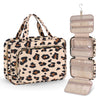 Wedama Toiletry Bag for Women, Medium Cosmetic Travel Bag, Hanging Toiletry Bag for Bathroom, PVC Waterproof Makeup Bag, Toiletries Bag for Travel Business Trips and Camping, Leopard Print - Roamly