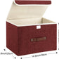 TYEERS Foldable Storage Boxes with Lids 5 Pack Fabric Storage Bins with Lids, Closet Organizers for Clothes Storage, Room Organization, Office Storage, Toys - Red Wine