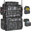 Fishing Tackle Backpack with Cooler Bag, 53L Waterproof Fishing Bag with 2 Rod Holders, Large Fishing Backpacks with Bottle Holder & Coolers, Tackle Storage, Heavy Duty Outdoor Cooler Backpack for Men