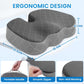 TushGuard Office/Car Seat Cushion, Non-Slip Sciatica & Back Coccyx Tailbone Pain Relief Chair Pad, Memory Foam Butt Pillow for Computer Desk, Wheelchair, Driving (Black&Grey, XX-Large)