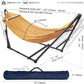 Tranquillo Universal Double Hammock with Stand Included for 2 Persons/Foldable Hammock Stand 600 lbs Capacity Portable Case - Inhouse, Outdoor, Camping, Yellow
