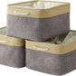 TheWarmHome Storage Baskets for Organizing, Extra Large-3Pack, 17.7L×13.8W×9.8H inch Large Sturdy Storage Bins, Decorative Storage Baskets for Shelves Closet Nursery (Gold&Grey)
