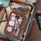 Travel Clear Makeup Bag with Makeup Brush Bag, Leather Makeup Case Toiletry Bag, Portable Cosmetic Bag Case, Transparent Waterproof Cosmetic Organizer Storage Bag for Women, Brown