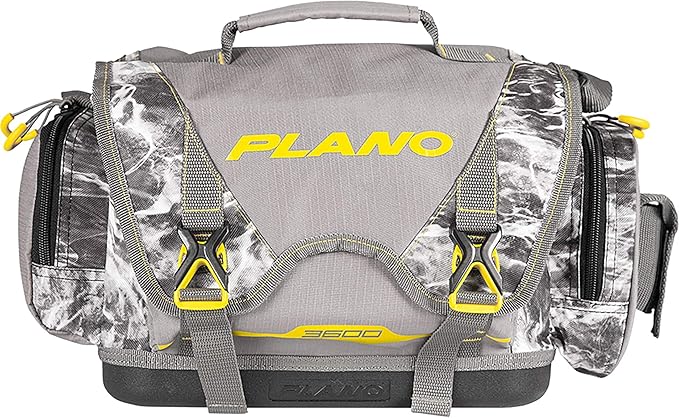 Plano B-Series 3600 Mossy Oak Manta Tackle Bag, Manta Camo with Yellow Accents, Includes 4 StowAway Utility Boxes, Soft Fishing Tackle Storage for Offshore & Onshore