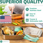 Everusely - Bento Box - Green, 60oz / 1.8 L - Stainless Steel Lunch Box with Leakproof Condiment Container - 3 Compartment Snack Organizer for On the Go Meals - Freezer & Dishwasher Safe