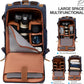 Padwa Lifestyle Blue Camera Backpack - Waxed Memory Weather Resistant Canvas Large Camera Bag,Multifunctional Dslr Camera Backpacks with Multi Cameras,Lens & 16” Laptop Compartment for Photographers
