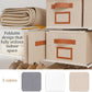 OUTBROS Foldable Storage Box for Shelves, 15.7 x 11.8 x 7.9 inch Fabric Baskets, Wardrobe Organiser with Handles, Suitable for Storing Clothes, Books, Cosmetics (Beige, 3-Pack)