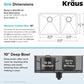 Kraus Kitchen Sinks Undermount - 33 Inch Stainless Steel Kitchen Sink, 60/40 Double Bowl, 16 Gauge, Model KHU103-33