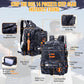 50L Fishing Tackle Backpack with Rod Holder and 4 Included 3600 Tackle Boxes - Waterproof Fishing Backpack for Ultimate Gear Organization and Storage (Black Camo)