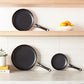 Amazon Basics Non Stick 3-Piece Kitchen Cookware Set, Includes 8-inch, 10-inch, 12-inch Pan, Black