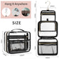 CUBETASTIC Hanging Toiletry Bag, Clear Makeup Bags for Travel Essentials TSA Approved Clear Bag Transparent Cosmetic Organizer Pouch for Women Men Portable Make Up Case with Handle - Roamly