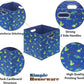 SIMPLE HOUSEWARE 13-Inch Collapsible Fabric Cube Storage Bin with Handles, Printed Design, 3 Pack, Blue