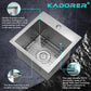 15 x 15 Inch Drop In Bar Sink, Small Kitchen Sink Single Bowl Topmount Bar Prep Sink 18 Gauge Stainless Steel Bar Sink with Grid and Basket Strainer
