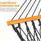 Lazy Daze Hammocks Double Rope Hammock, 2 Person Traditional Outdoor Hand Woven Cotton Rope Hammock with Spreader Bar, Carabiners, Tree Straps, Chains for Patio Yard - Max 450 Lbs, Dark Grey
