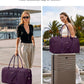 Weekender Travel Duffle Bag for Women - Carry on Bag with Shoe Compartment Overnight Bags with Toiletry Bag Wet Pocket Weekend Traveling Yoga Gym Hospital Bags for Labor and Delivery Purple