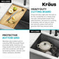 KRAUS Kore 23 Inch Undermount Workstation 16 Gauge Black Stainless Steel Single Bowl Kitchen Sink in PVD Gunmetal Finish with Accessories, KWU1111-23-PGM