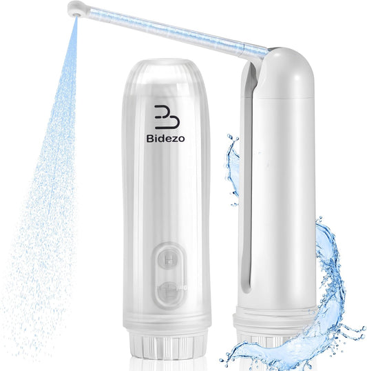 Portable Bidet, Mini IPX6 Waterproof Handheld Personal Travel Bidet with 2 Pressure Modes, 180° Adjustable Nozzle for Personal Hygiene/Soothing Postpartum Care/Perineal & Hemmoroid Treatment