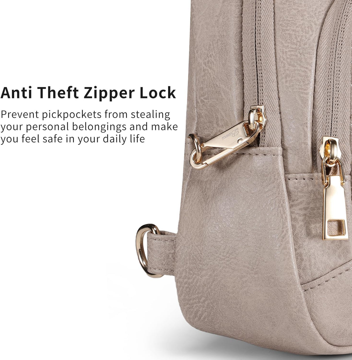 Crossbody Bags for Women Anti Theft Small Sling Handbag with Zipper Lock Vegan Leather RFID Blocking Chest Pure