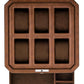ROTHWELL 6 Slot Leather Watch Box with Valet Drawer - Luxury Case Display Organizer, Microsuede Liner, Locking Mens Jewelry Watches Holder, Men's Watch Storage Large Glass Top (Tan/Brown)