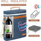 ZORMY 3 Bottle Insulated Wine Tote Cooler Bag, Portable Carrier with Corkscrew Opener and Shoulder Strap for Beach Travel Picnic, Unique Gift for Wine Lovers Navy Blue