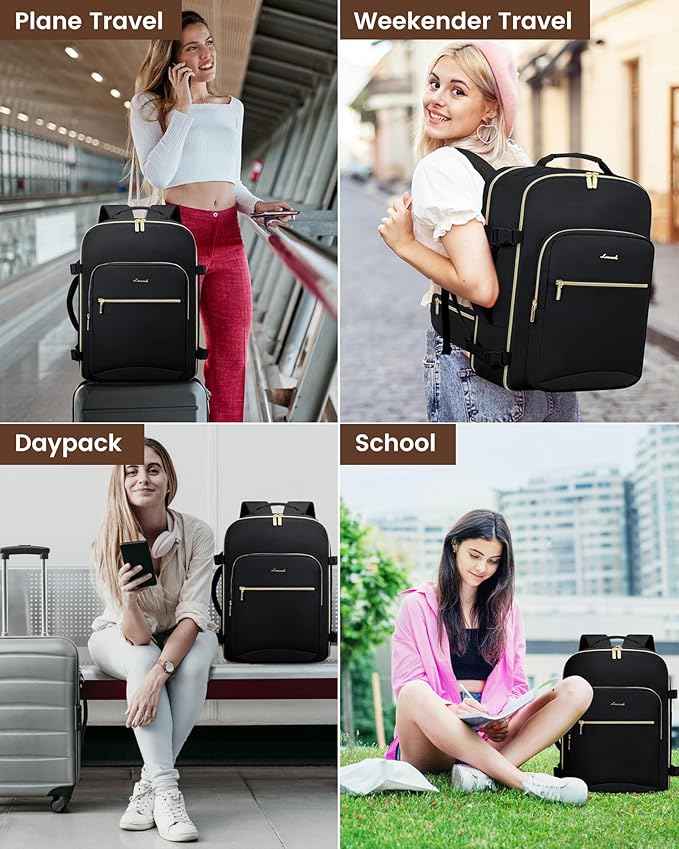 LOVEVOOK Travel Backpack for Women with Waist Strap,40L Cute Carry on Backpack Travels Essentials Personal Item Backpack for Traveling on Airplane,Large Carry on Luggage Travel Bag Flight Approved