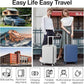 mixi Large Checked Luggage with Cup Phone Holder and Charger Hard Shell Suitcases with Spinner Wheels, 26 Inch Sapphire Blue