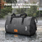 Waterproof Duffel Bag, 50L Roll-top Motorcycle Dry Bag with Air Valve & Quick-fixed Straps, Travel Duffle Bags for Kayaking Paddle Boarding Rafting Boating Camping Riding Fishing - Grey
