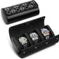 MOZSLY Watch Roll Travel Case 3 Slots Portable Watches Box Organizer Storage Holder Pattern PU Leather
