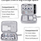 DDgro Cable Organizer Bag, Large Charger Cord Travel Case for Electronics & Tech Accessories (Large, Light Grey)
