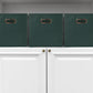 Household Essentials Fabric Storage Cube Bins, 6 Piece Set, Strong Poly-Woven Fabric, Chipboard Sides, Grommet Front Handle, Stackable and Foldable, Classic Design, Dark Green