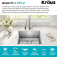 Kraus KHU101-24L Standart PRO 24-inch Undermount 16 Gauge Single Bowl Laundry and Utility Sink, 24 Inch, Tight Radius