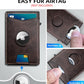 Airtag Wallet for Men,with Money Clip Gift Boxed,Slim Front Pocket Wallet RFID Blocking Metal Case Smart Pop-up Credit Card Holder in Magnetic Leather Flip