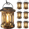 WdtPro Solar Lanterns Outdoor Lights, 6 Pack Bright Lanterns Outdoor Waterproof with Clip Patio Decor, Hanging Solar Lights for Outside Garden Yard Front Porch Table Decoration (Antique Copper)