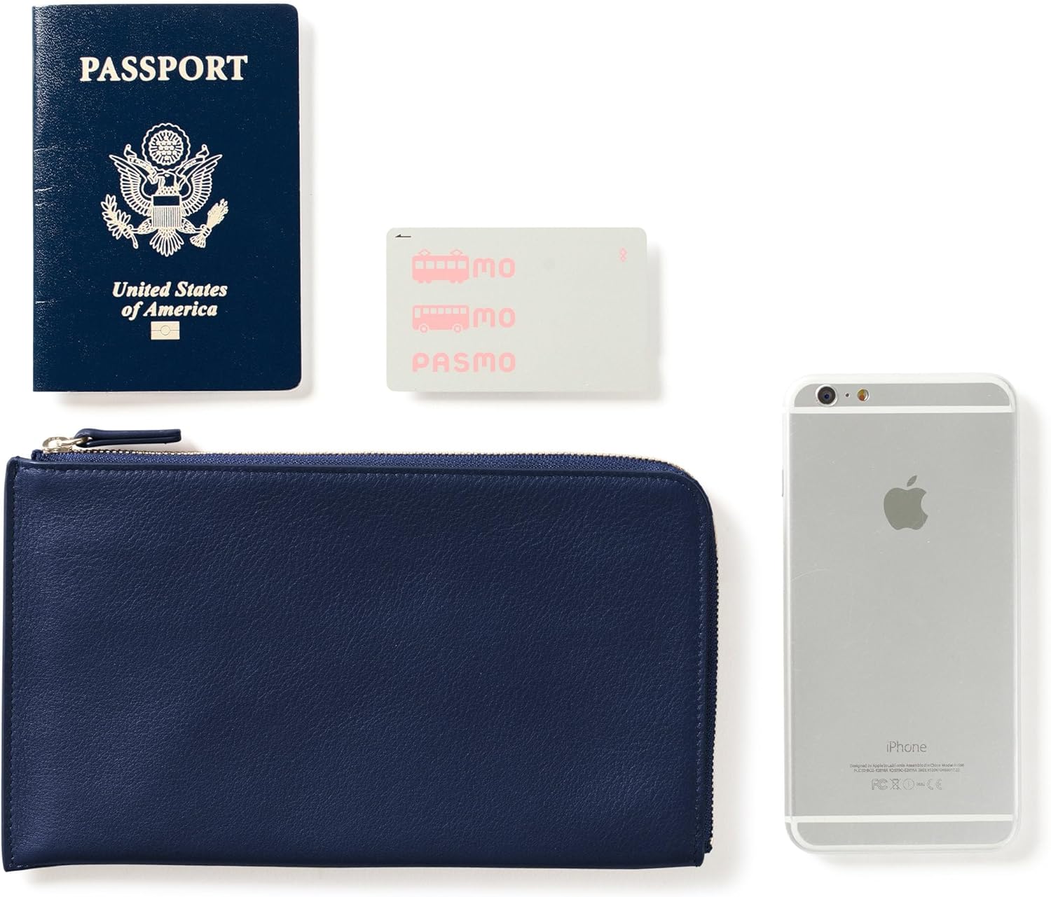 Leatherology Navy Blue Slim Zip Travel Wallet - Compact and lightweight, Versatile storage, Zip closure - Roamly
