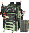 AYAMAYA Fishing Backpack, 40L Tackle Backpack with Rod Holders & 2 Tackle Trays, Large Water-resistant Fishing Bag Equipments