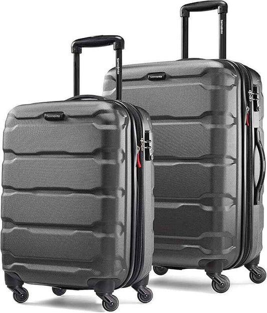 Samsonite Omni PC Hardside Expandable Luggage with Spinner Wheels, Black, 2-Piece Set (20/24)