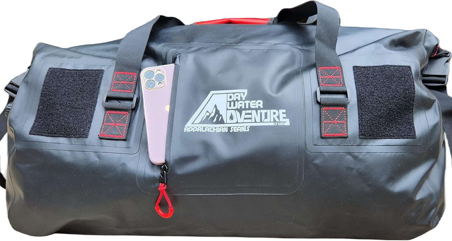 Waterproof Duffel Bag, Marine Grade (60 Liter/15.8 Gallon, Appalachian Series, Black) - Roamly