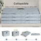 Large 17" 36 Quart Collapsible Stackable Storage Bins with Lids, 3 Packs Blue-Grey Linen Fabric Closet Boxes with Lids, Storage Cube Baskets Container Organizers for Bedroom (17x12x11)