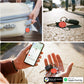 FindTag Duo - Dual System Tracker for iOS or Android, Bluetooth Tracking Tag/Key Finder/Luggage Tracker/Item Locator, Compatible with iOS Find My or Google Find Hub App (Red)